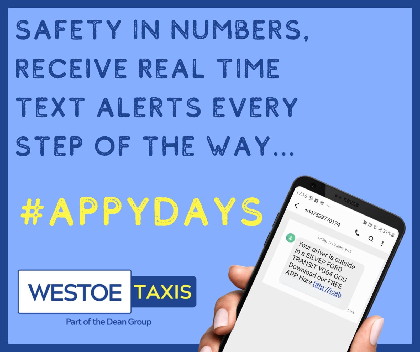 Text notifications when booking through the Westoe app!